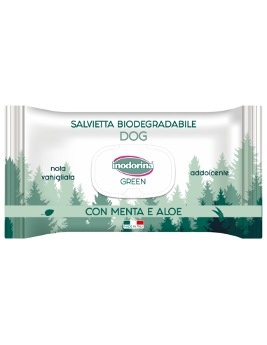 salviette inodorina green biodegradabili addolcente con menta e aloe 30 pezzi 230.0140.003