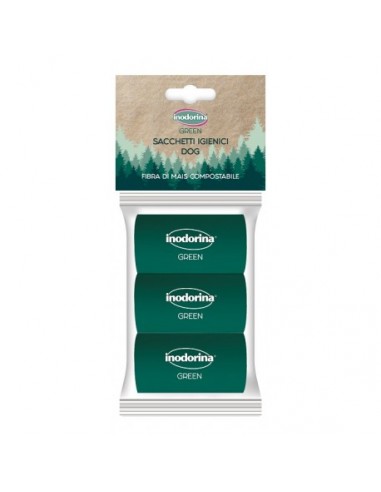 inodorina sacchetti igienici green compostabili 3pz 660.0010.001
