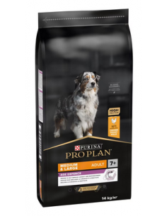 pro plan dog 14kg adult 7+ medium/large pollo opti age 12149317