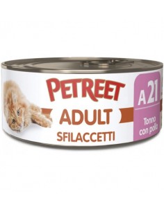 petreet nat 70gr tonno rosa con sfilaccetti di pollo a53514