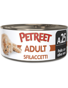 petreet nat 70gr sfilaccetti pollo olive nere a53526 (ex a53519)