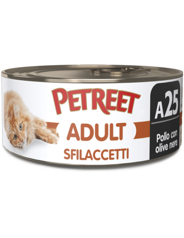 petreet nat 70gr sfilaccetti pollo olive nere a53526 (ex a53519)