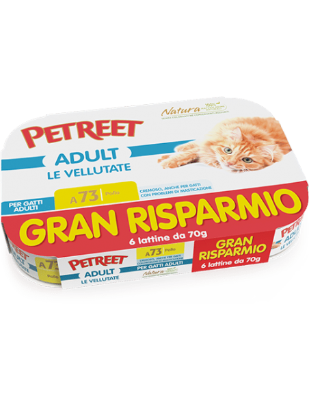 petreet nat le vellutate 6x70gr pollo a53141