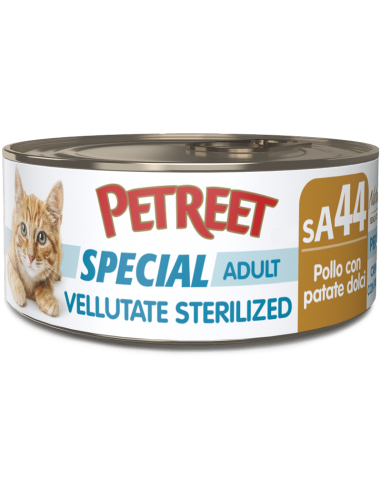 petreet nat vellutate sterilized 70gr pollo con patate dolci a53174