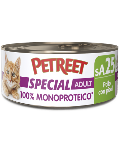 petreet natura 60gr 100% pollo con piselli monoproteico a55041 (ex a55035)