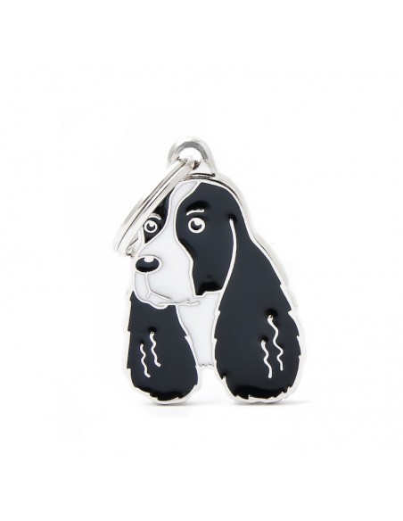 MY FAMILY MEDAGLIA SPRINGER SPANIEL BIANCO/NERO  MF87WHITEBLACK