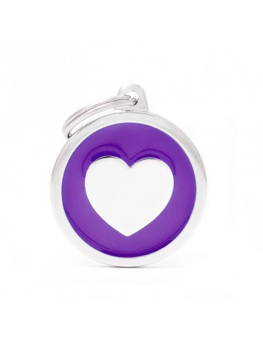 MY FAMILY MEDAGLIA TONDA C/CUORE VIOLA CH17PURPLEHEART
