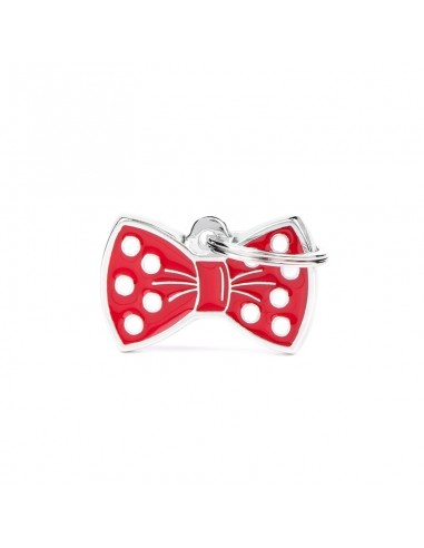 MY FAMILY MEDAGLIA PAPILLON ROSSO CH08RED ( INCISIONE MASSIMO 2 RIGHE )