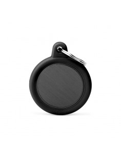 MY FAMILY MEDAGLIA CERCHIO ALLUMINIO NERO CON GOMMA HUSHTAG HTA04BLACK