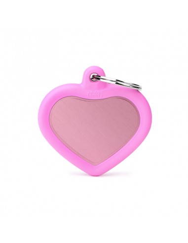 MY FAMILY MEDAGLIA CUORE ALLUMINIO ROSA CON GOMMA HUSHTAG HTA02PINK