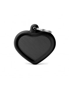 MY FAMILY MEDAGLIA CUORE ALLUMINIO NERO CON GOMMA HUSHTAG HTA02BLACK