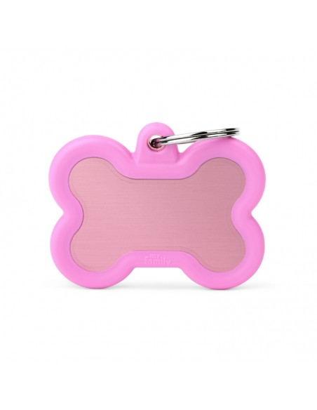 MY FAMILY MEDAGLIA OSSO ALLUMINIO ROSA CON GOMMA HUSTAG HTA01PINK