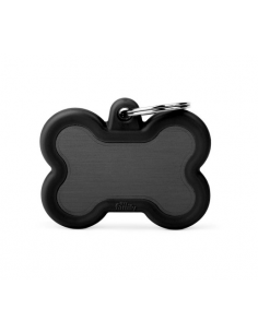 MY FAMILY MEDAGLIA OSSO ALLUMINIO NERO CON GOMMA HUSHTAG HTA01BLACK