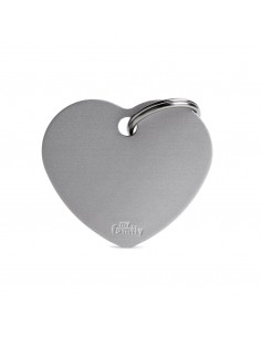 MY FAMILY MEDAGLIA CUORE GRANDE GRIGIO BASIC ALLUMINIO  MFB67