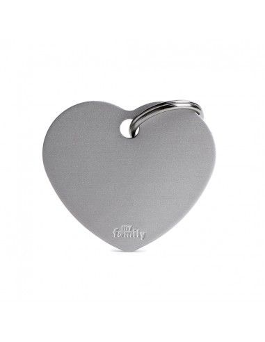 MY FAMILY MEDAGLIA CUORE GRANDE GRIGIO BASIC ALLUMINIO  MFB67