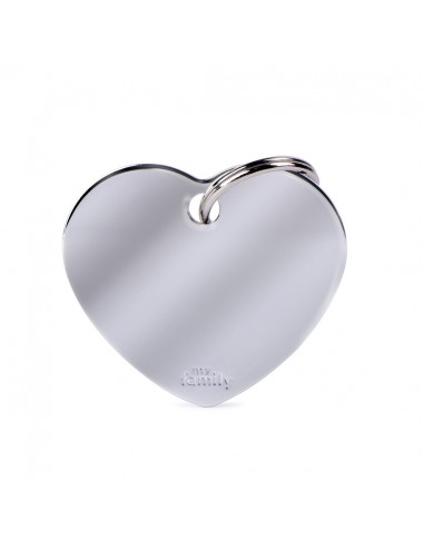 MY FAMILY MEDAGLIA CUORE GRANDE BASIC CHROME MFB26