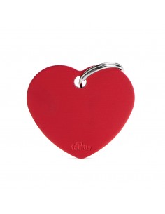 MY FAMILY MEDAGLIA CUORE GRANDE ROSSO BASIC ALLUMINIO MFB30