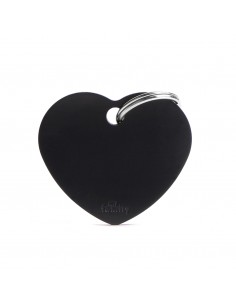MY FAMILY MEDAGLIA CUORE GRANDE NERO BASIC ALLUMINIO MFB36