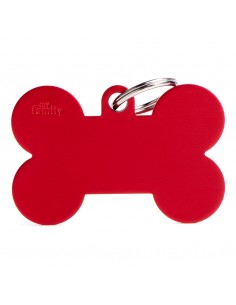 MY FAMILY MEDAGLIA OSSO EXTRA LARGE ROSSO BASIC ALLUMINIO MFXL02