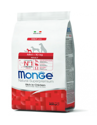 monge dog 800gr adult small daily line pollo