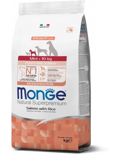 monge dog 7,5kg puppy&junior mini speciality line monoprotein salmone e riso