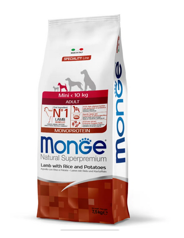 monge dog 7,5kg adult mini speciality...