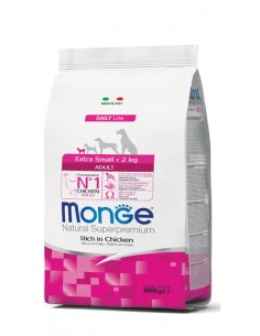 monge dog 3kg adult extra small daily line pollo
