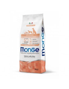 monge dog 12kg puppy&junior all breeds speciality line monoprotein salmone e riso