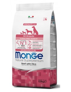 monge dog 2,5kg puppy&junior all breeds speciality line monoprotein manzo e riso