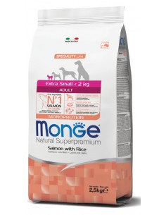 monge dog 2,5kg adult extra small speciality line monoprotein salmone e riso