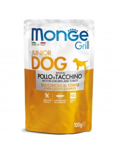 monge dog 100gr puppy junior busta grill pollo e tacchino