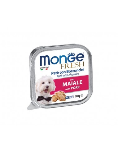 monge dog 100gr fresh pate' vaschetta bocconcini maiale