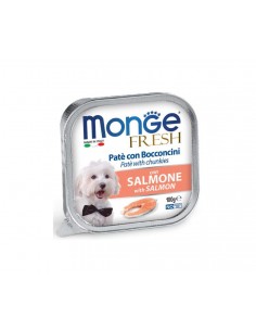 monge dog 100gr fresh pate' vaschetta bocconcini salmone
