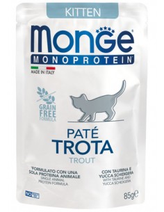 monge cat 85gr busta monoprotein kitten pate' trota