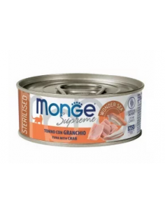 monge cat 80gr lattina supreme sterilizzato tonno granchio