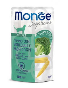 monge cat 80gr busta supreme tonno broccoli baby corn