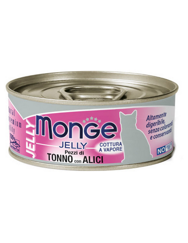 monge cat 80gr jelly pezzi di tonno con alici