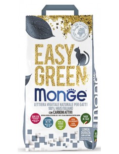 lettiera monge  easy green 100% mais con carboni attivi 10lt