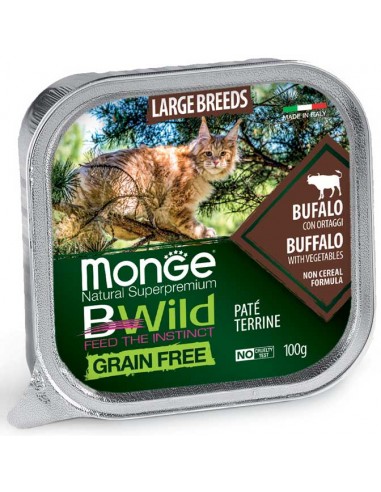 monge cat 100gr bwild large breed bufalo/ortaggi