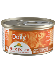 almo cat daily lattina 85gr dadini con tacchino e anatra 150