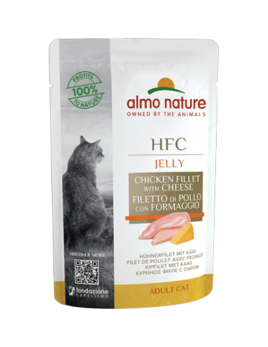 almo cat hfc jelly busta 55gr filetto di pollo e formaggio 5830