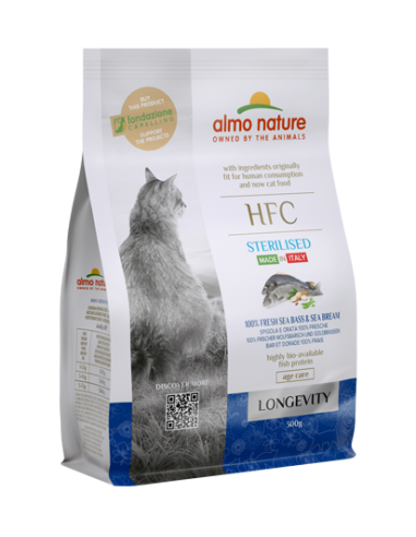 almo cat hfc 1,2kg longevity sterilizzato spigola e orata 9171