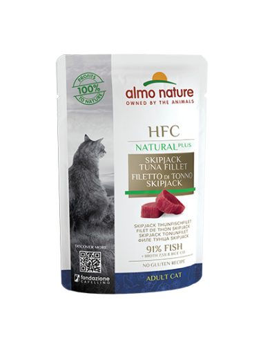 almo cat hfc natural plus busta 55gr skipjack tuna fillet 4711