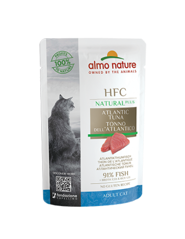 almo cat hfc natural plus busta 55gr tonno dell'atlantico 4701