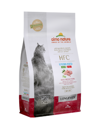 almo cat hfc 1,2kg adult longevity sterilizzato maiale 9170