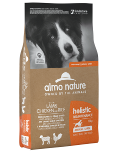 almo dog holistic maintenance 12kg disidratato adult m/l agnello pollo riso 6931