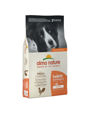 almo dog holistic fresh maintenance 12kg adult medium pollo riso 744