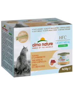 almo cat hfc light meal natural megapack lattina 4x50gr tonno e gamberetti 551mega