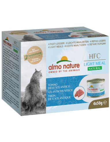 almo cat hfc light meal natural megapack lattina 4x50gr tonno dell'atlantico 550mega