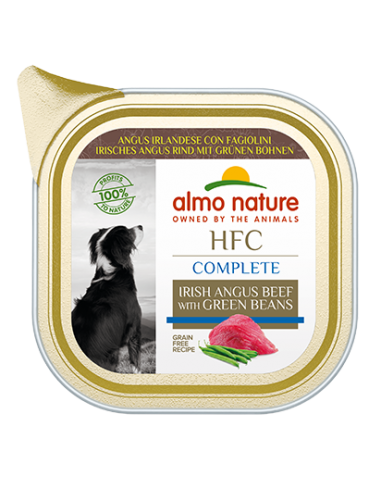 almo dog hfc complete vaschetta 85gr angus irlandese con fagiolini 801